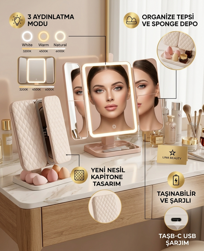 LINA BEAUTY™ Profesyonel LED Makyaj Aynası